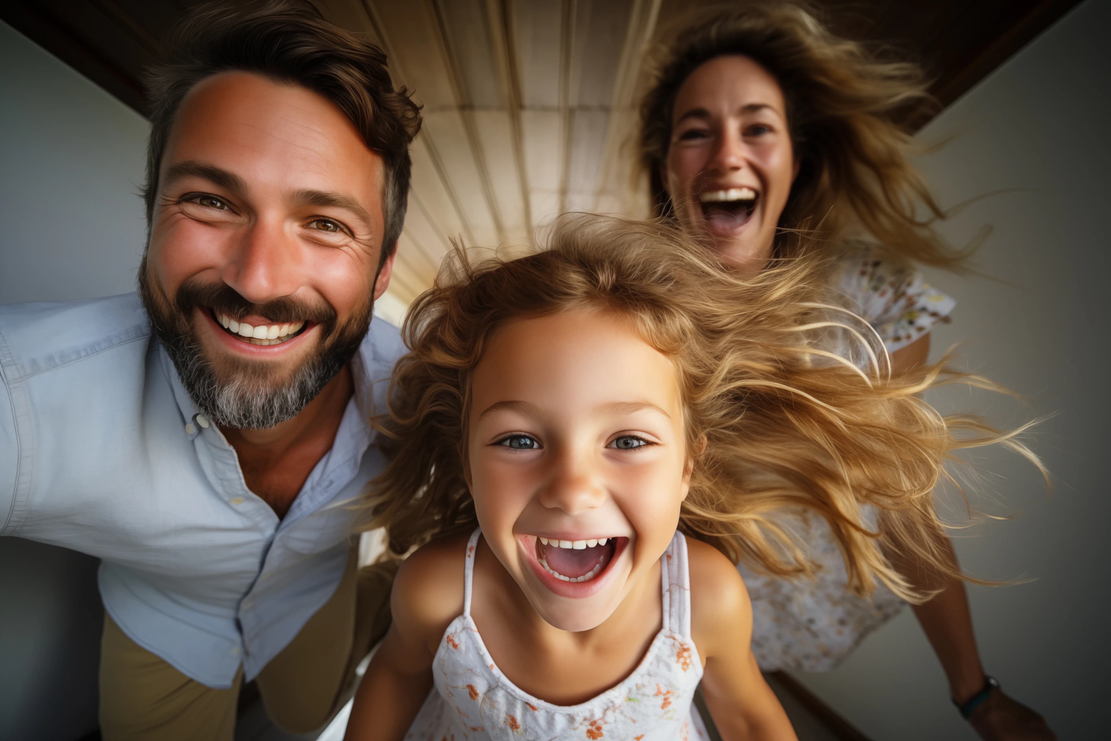 Multi-generational family smiling together