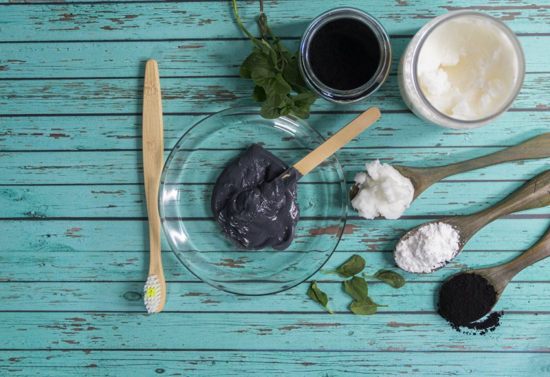 Activated charcoal, a material used in DIY teeth whitening